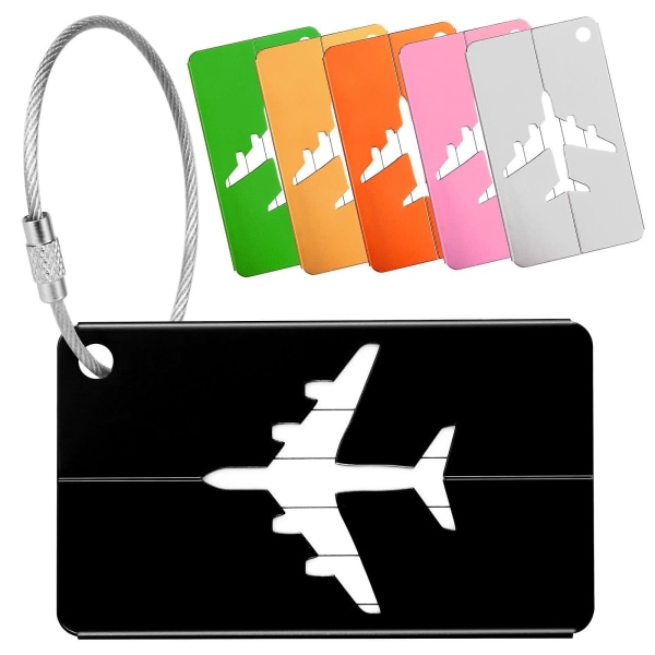 10 st Bagagelappar för resväskor Aluminiumlegering resväskaetiketter med stålögla för resbagage Identitets-ID-etiketter