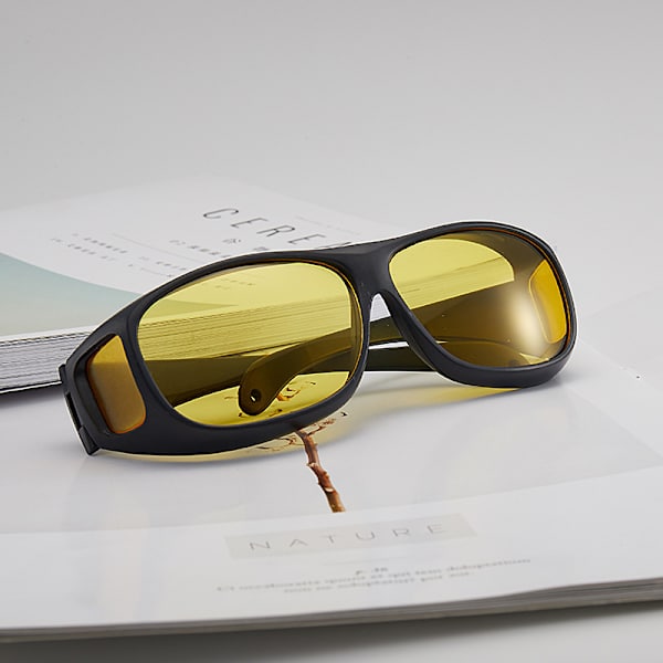 2 PAKKE HD Natt Dag Syn Kjøring Wrap Around Anti Glare Solbriller