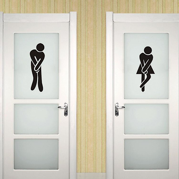 Søt mann kvinne toalett toalett wc flyttbar tapet husholdning hjem vegg klistremerke plakat veggmaleri dekorasjon for soverom