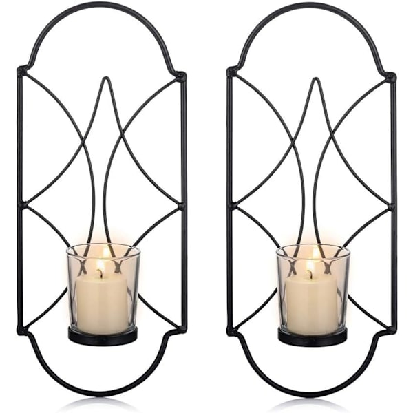 2 Ljusstakar Tealight Ljusstake Väggmonterad Metall Ljus