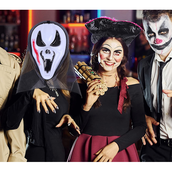 Pelottava aavemaski Halloween Cosplay -asujuhlamaskiin (punainen lovi)