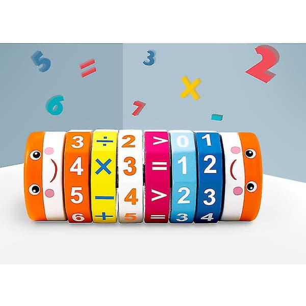 Trä roterande cylinder block matematik siffror（Smiley siffror）
