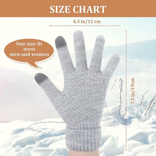 4 par vinter touchscreen handsker varme strikkede handsker fleeceforet handsker elastiske manchet handsker