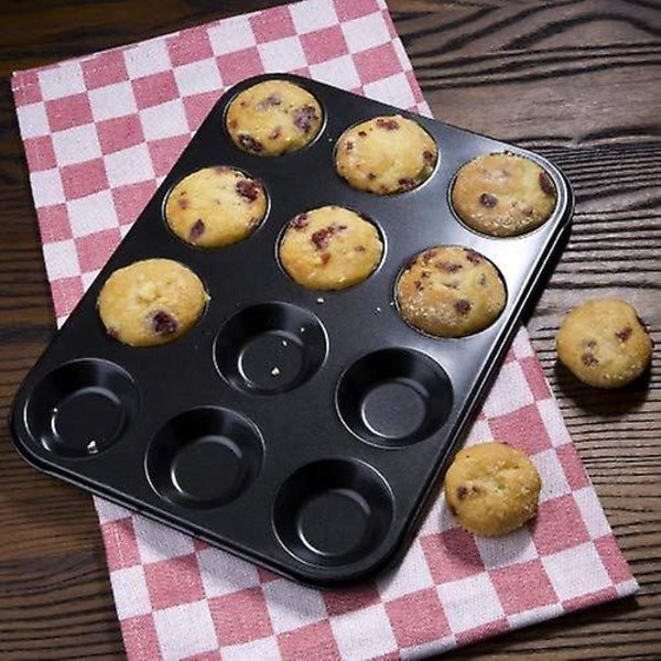 12 koppar non-stick muffinsbricka, muffinsform för muffins, pudding och amp; Bakform