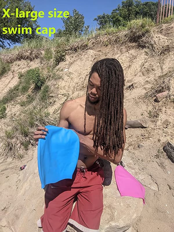 XL Badehætte til Dreadlocks Langt hår Badehætte Låse Badehætte Afrohår Badehætte Holder håret ude af vandet. Badehætte