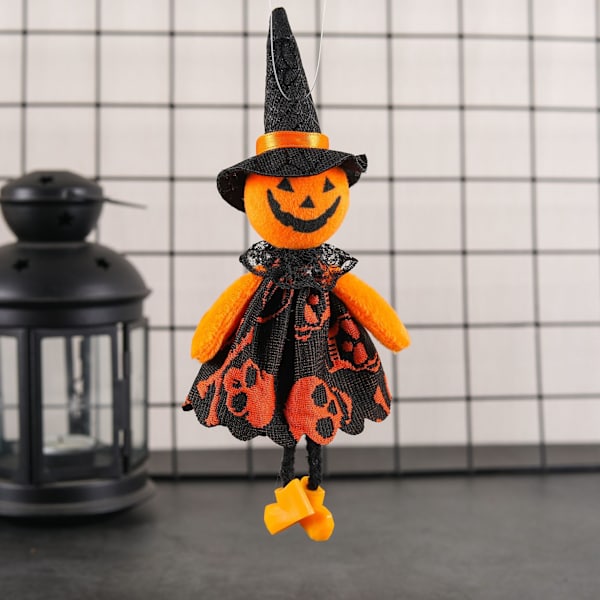 Luova sarjakuva kurpitsa noita riipus - Halloween kallo pehmolelu