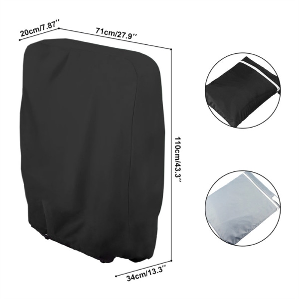 W71×H110cm (sort) Beskyttende Betræk til Sammenklappelig Solstol, Have S