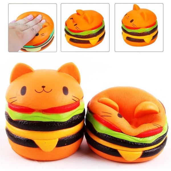 (Katt Burger) Sakte stigende Squishy leker, Jumbo Squishies Pack Prime