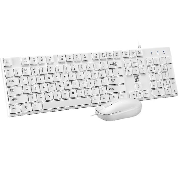 Ultratynn kablet USB-tastatur og museerstatningssett (blå)