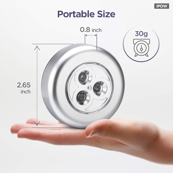 5 set IPOW LED batteridriven sladdlös nattlampa stick för