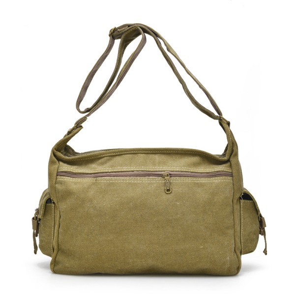 Khaki canvas shoulder bag for men's neutral shoulder bag, new ret