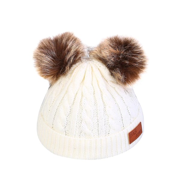 Unisex Winter Thicken Warm Hat för män och kvinnor öronvarm hatt med hårboll