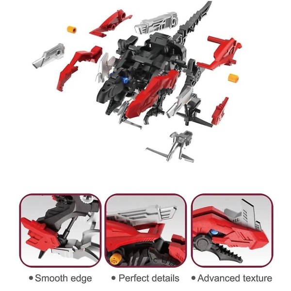 Simuleret mekanisk børns kreative dinosaur actionfigur elektrisk puslespil samlemodel legetøj（Rød Velociraptor）