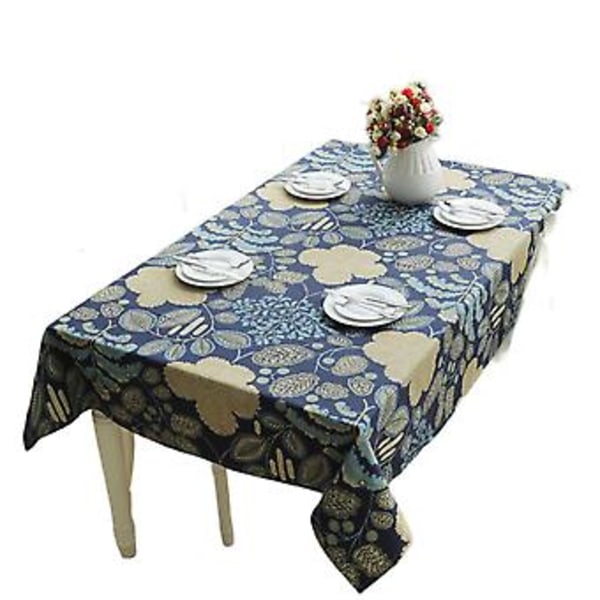 Bordsduk 100% Bomull Blommig Tryckt Rektangulär Inomhus Utomhus Spilltät Tyg Bordsduk För Vår Sommar Fest Picknick Bröllop Kök Heminredning