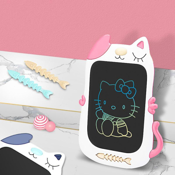 8,5 tums färgglad LCD-ritplatta, ritplatta för barn, småbarn, resleksaker, kattgåvor för katt
