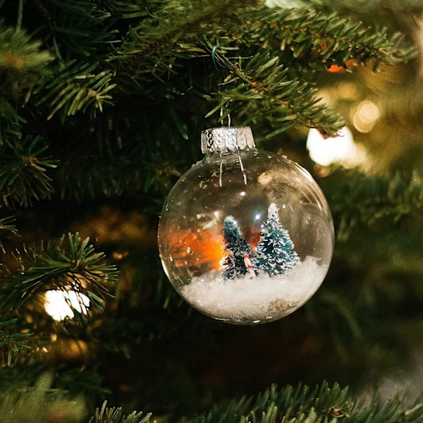 15 gjennomsiktige julekuler til å fylle og dekorere (6 cm) - Perso