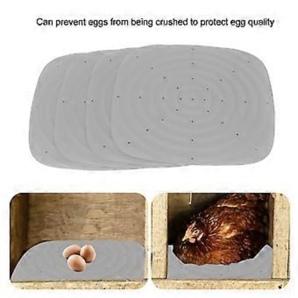 Tillbehör till hönshus Tvättbart material Mångsidig användning för höns ankor fjäderfä Återanvändbara redbon för äggläggning (4 st) grå grey