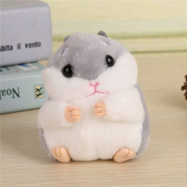 Set med 2 söta hamster plysch nyckelring gosedjur nyckelring