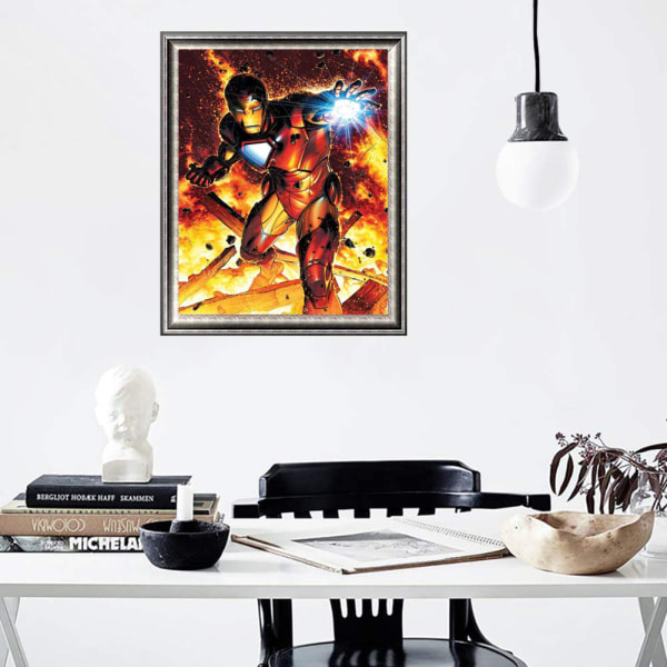 5D Diamantmålning Iron Man DIY Full Diamond Dekoration Klistermärke