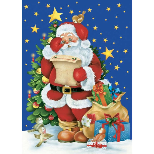 Julklapp Diamantmålning Kits för Vuxna, 5D Digital Målning för Barn Nybörjare, Full DIY för Väggdekor, Julgåva (Tomten 30,5 x 40,6 cm)