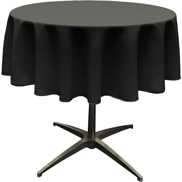 Rund duk, polyester, svart engangs solid farge