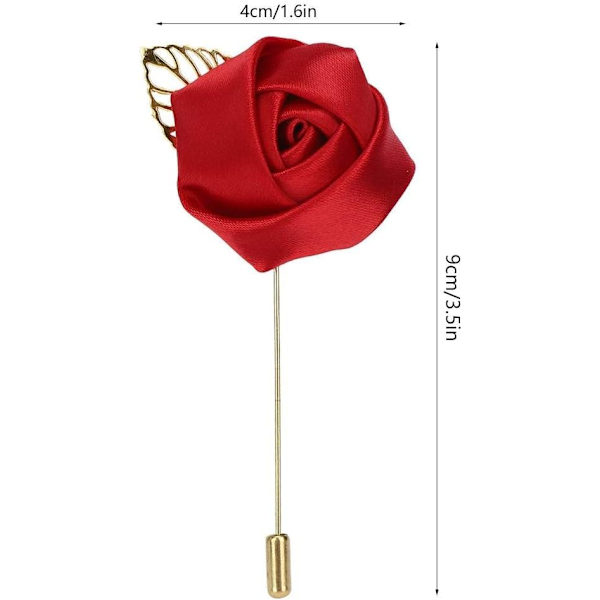 8 stk. mænds reversnåle, håndlavede satin blomster reversnåle badges