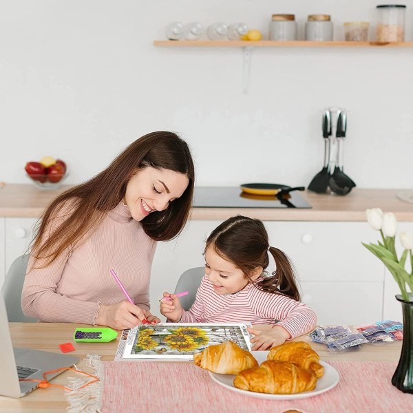 Timanttimaalaussetti aikuisille, timanttitaidetarvikkeet aikuisille aloittelijoille, DIY täydellinen 5D timanttipistemaalaukset timanttikorutaiteella aikuisille 12x16 tuumaa