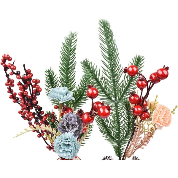 3 set med 25 cm miniatyr konstgjorda julgranar, små prydnader f