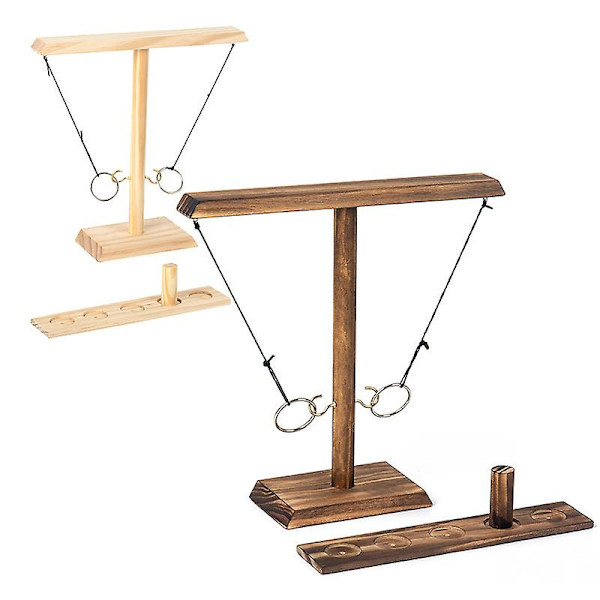 Ring Toss Spel Kul Sport Utomhus Inomhus Handgjorda Trä Ring Toss Krokar Snabbt Interaktivt Spel B