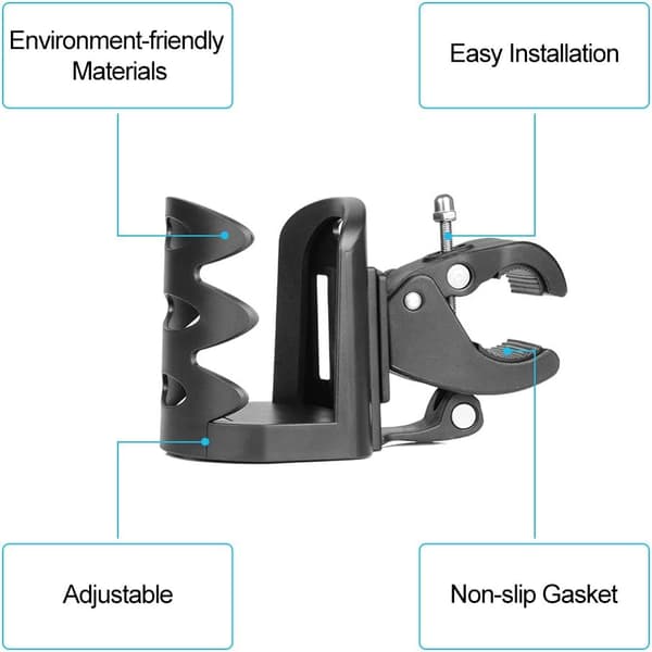 Barnevogn koppholder, 360° rotasjon drikkeflaskeholder universal
