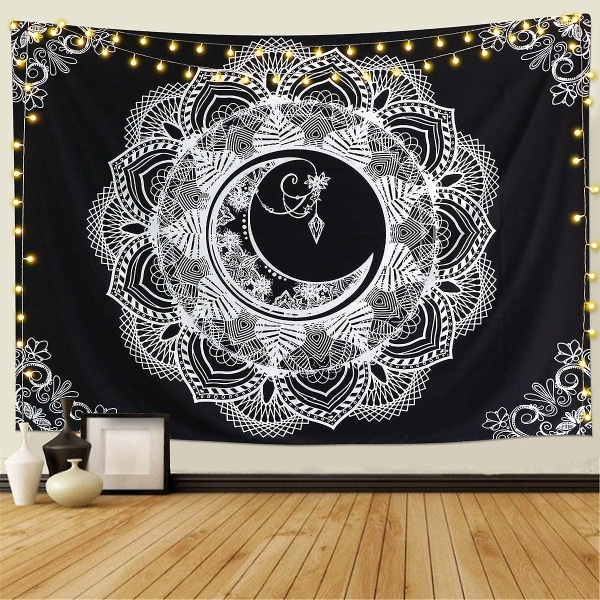 Black And White Psychedelic Tapestry Wall Hanging