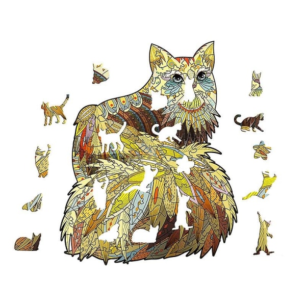 Träpussel Unika djurformade träpussel Pussel för vuxenpresent (S Cat)