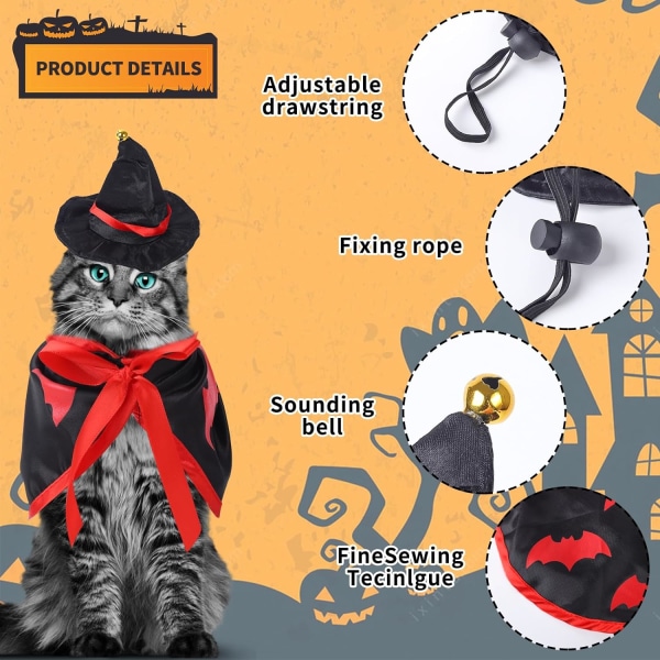 (Flagermus) Halloween Hundekostume, Kæledyr Halloween Kostume Hund Kappe Kat