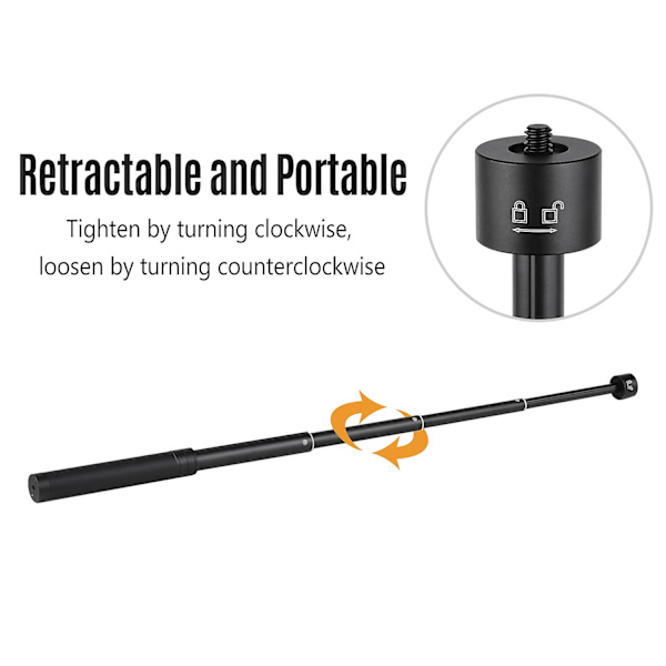 Teleskopisk stabilisatorförlängningsstång 73 cm 1/4 tum aluminiumlegeringspol för gimbalstabilisator Zhiyun Feiyu
