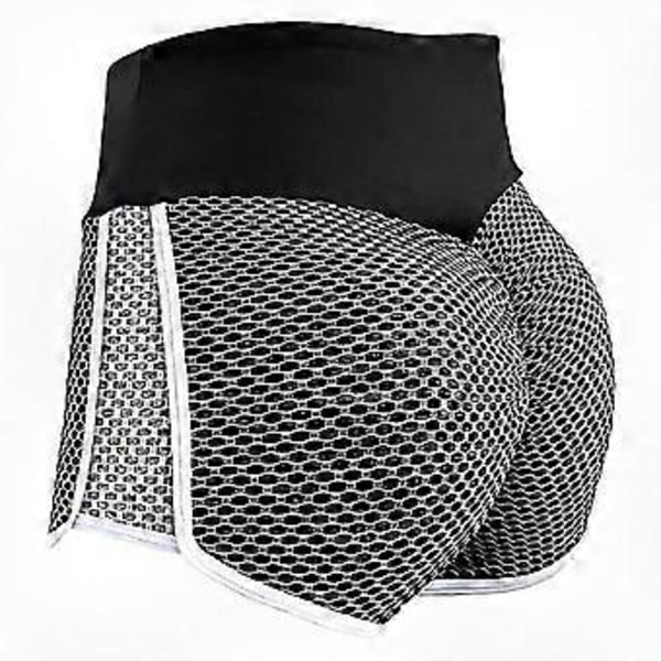 Høye midje scrunch sykkelshorts for kvinner, magekontroll og rumpe-løft design, perfekt for yoga og treningsøkter Grey XL