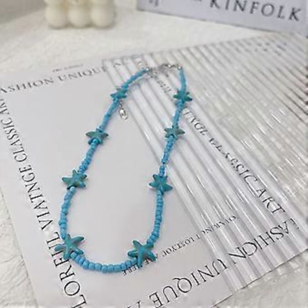 Boheemi Helmillinen Ketju Meritähti Riipus Kauluskaulakoru Naisille Statement Korut Loma Korut Asusteet Mixed Beads