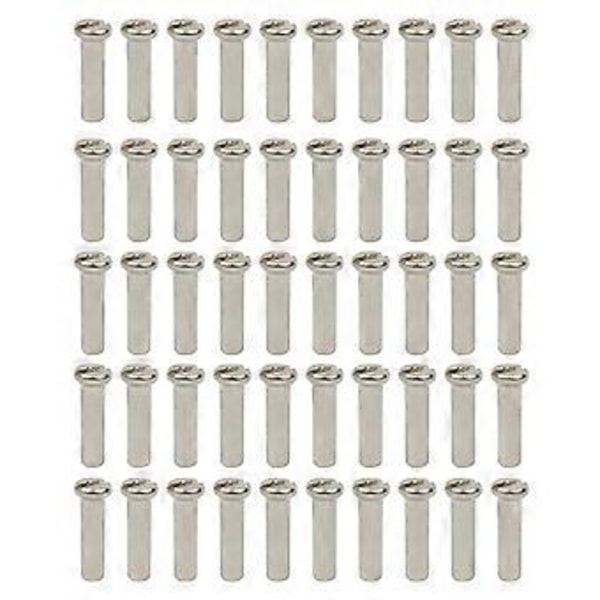 50 stk. metal eger-nippel til mountainbikehjul, udskiftning til 12G 13G 14G eger, landevejscykler, mountainbikes, reservedele, tilbehør 50 stk. 14G sølv 16 mm 50pc 14G silver 16mm