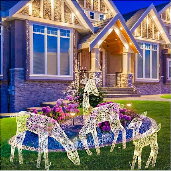 Jul Älg Hjort Led Nattljus Lysande Glitter Ren Jul Hem Utomhus