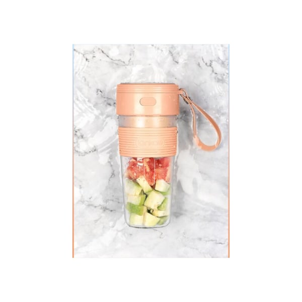 Bærbar blender, tilpasset størrelse blender for smoothies, juice og smoothies, USB-oppladbare juiceflasker, rosa