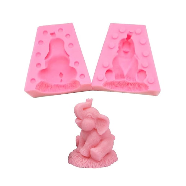 Elefantform 3d Djur Silikonformar Fondant Tårtform Tillbehör För Fondant Godis Hem Skrivbordsdekoration