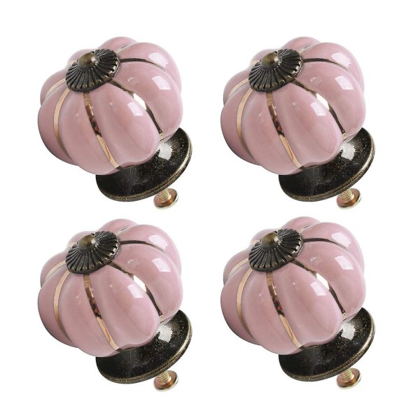 4st keramiska knoppar Vintage knopplåda Pumpaformad draghandtag Möbeldörrskåp Dekorativ 4 st rosa