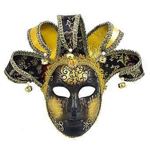 Venetiansk Komediemaske Halloween Maske Mardi Gras Maske Karnevalsmaske Maskerade Maske Narremaske Festmaske til Kvinder Sort Black