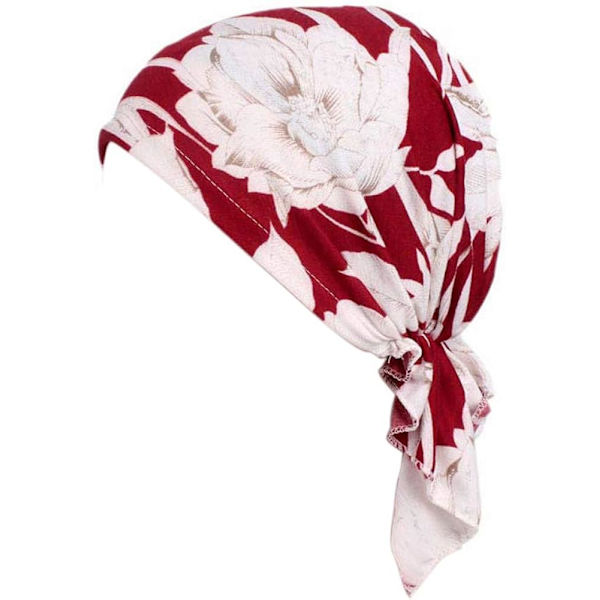 Huvudscarf Turban Hatt för Kvinnor med Tryck, Kemoterapi Beanie Scarf