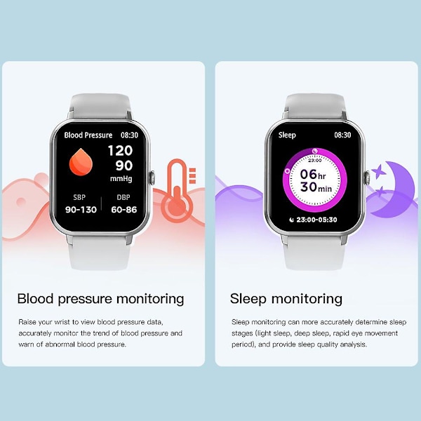 Zl54c Smart Watch Män Kvinnor Sport Fitness Tracker Sömn Hjärtfrekvens  Ip67 Vattentät Bluetooth Smartwatch（Grön）