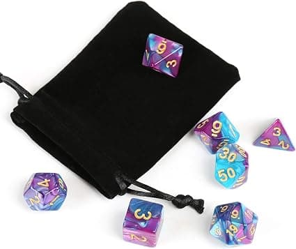7 polyhedrala tärningar för Dungeons and Dragons Tabletop Rollspel
