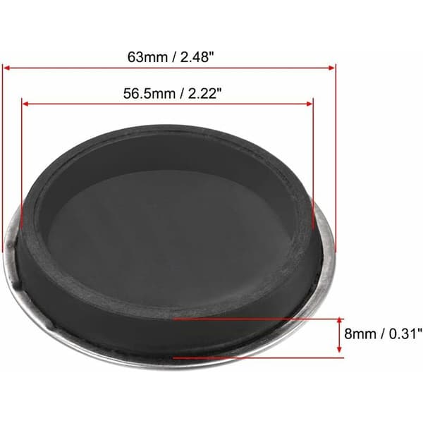 Gummi vaskprop til afløb passer til 57mm med ring til badekarssæt