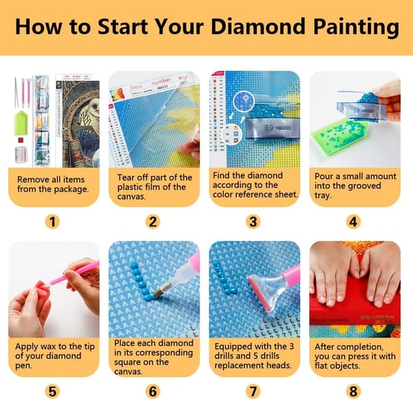 5D Diamantmaleri Kits til Voksne - Diamantmaleri efter Tal