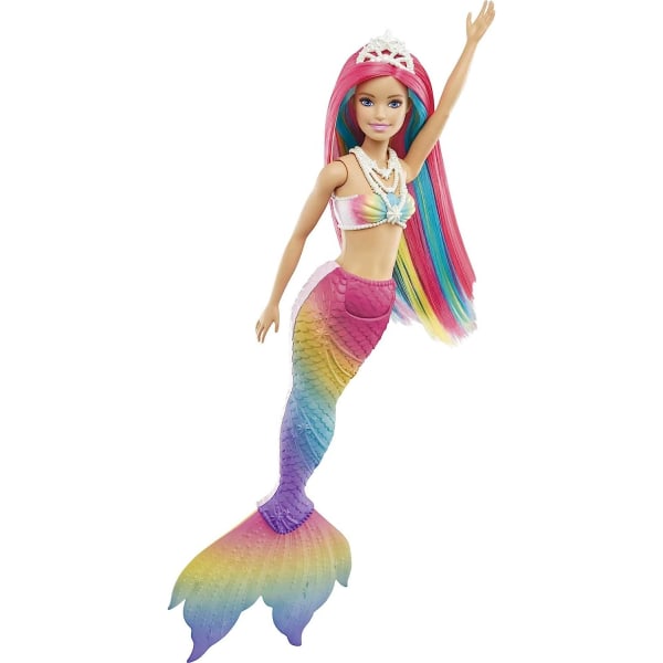 Barbie Rainbow Magical Mermaid - Dukke med fargeskiftende detaljer