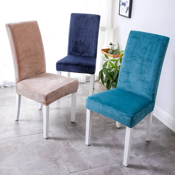 Stolskydd elastiskt enfärgat stretchöverdrag sammet mikrofiber