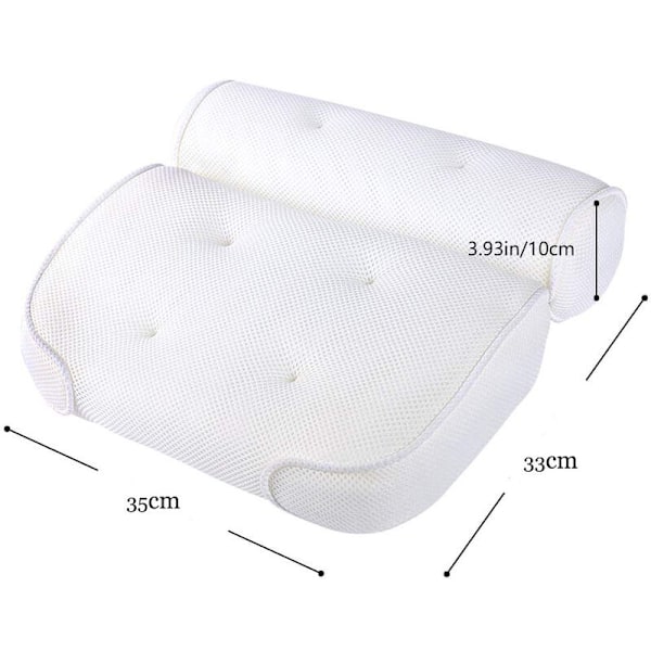 Badkudde badkudde med 6 halkfria sugkoppar, för spa-kudde badkar, jacuzzi, bubbelpool, hemmaspa (35X33X10cm)